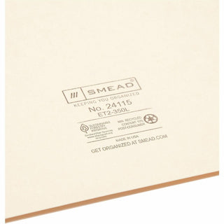 Heavyweight Manila End Tab Pocket Folders, Interior Front Panel Pocket, Straight Tabs, Letter Size, 11-pt Manila, 50/Box