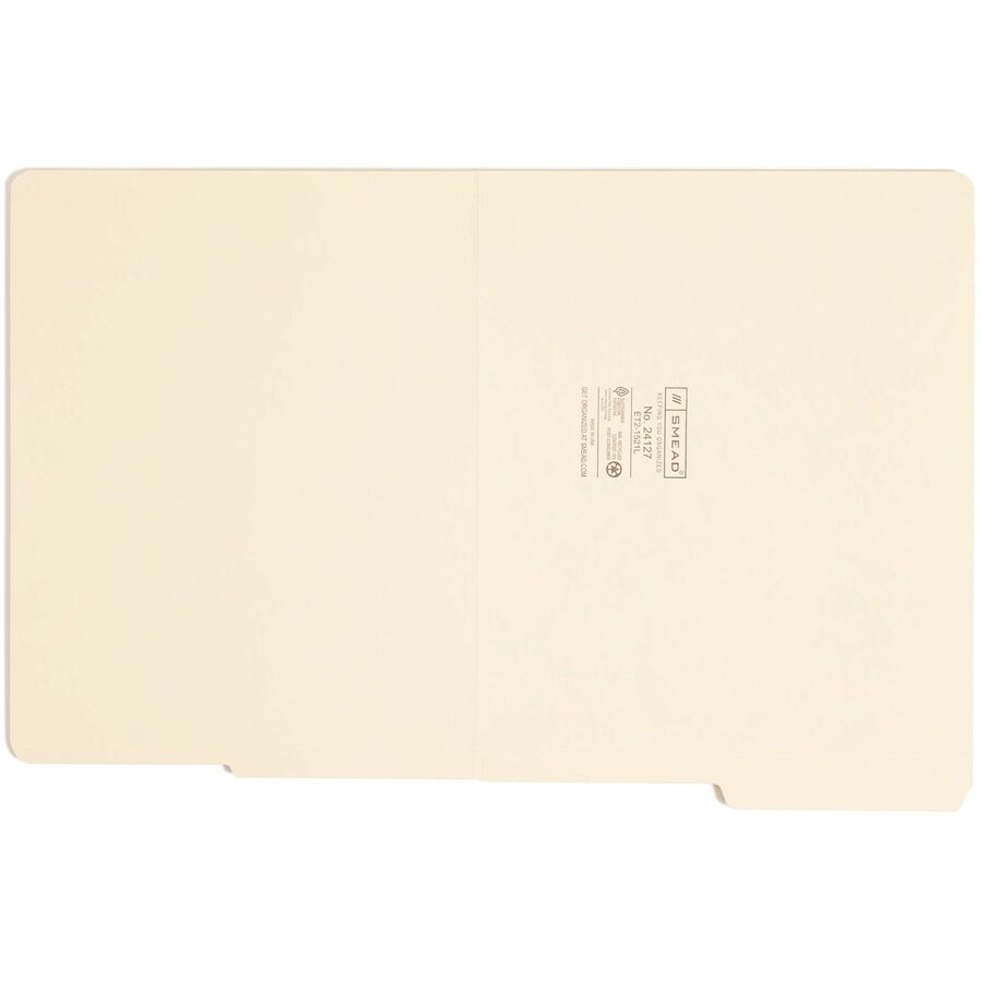 Heavyweight Manila End Tab Folders, 9" High Front, 1/2-Cut Tabs: Top, Letter Size, 0.75" Expansion, Manila, 100/Box