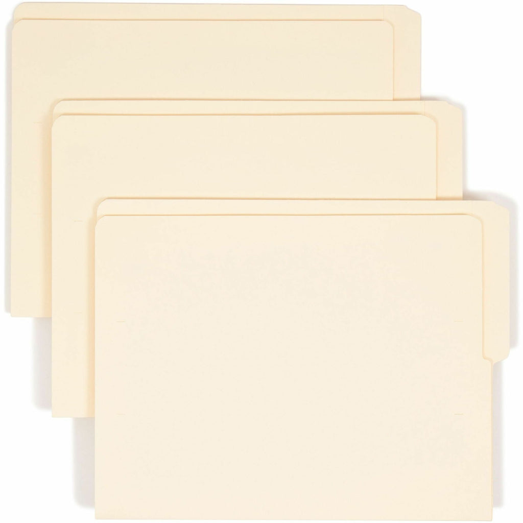 Heavyweight Manila End Tab Folders, 9" High Front, 1/2-Cut Tabs: Top, Letter Size, 0.75" Expansion, Manila, 100/Box