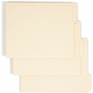 Heavyweight Manila End Tab Folders, 9" High Front, 1/3-Cut Tabs: Assorted, Letter, 0.75" Expansion, Manila, 100/Box