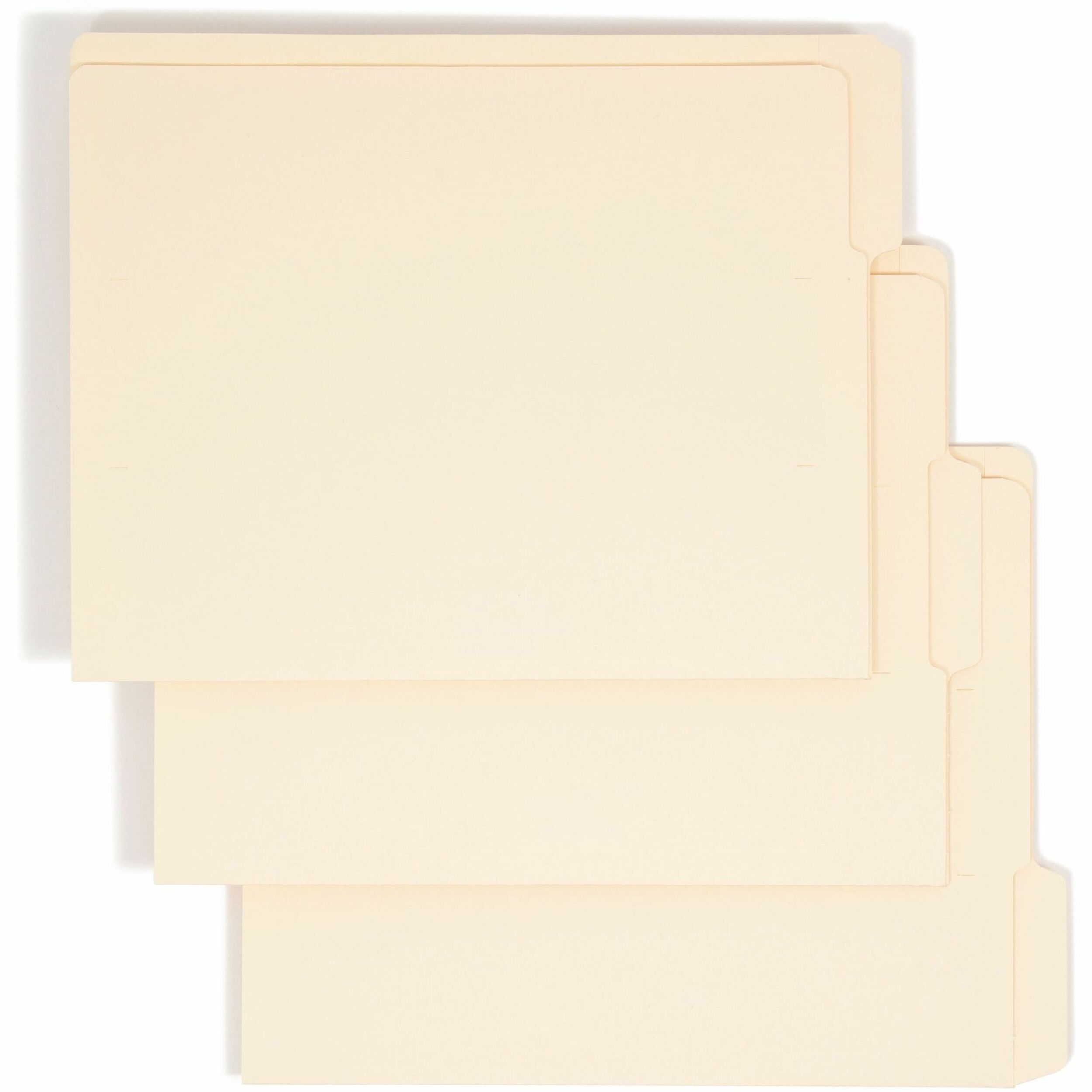 Heavyweight Manila End Tab Folders, 9" High Front, 1/3-Cut Tabs: Assorted, Letter, 0.75" Expansion, Manila, 100/Box