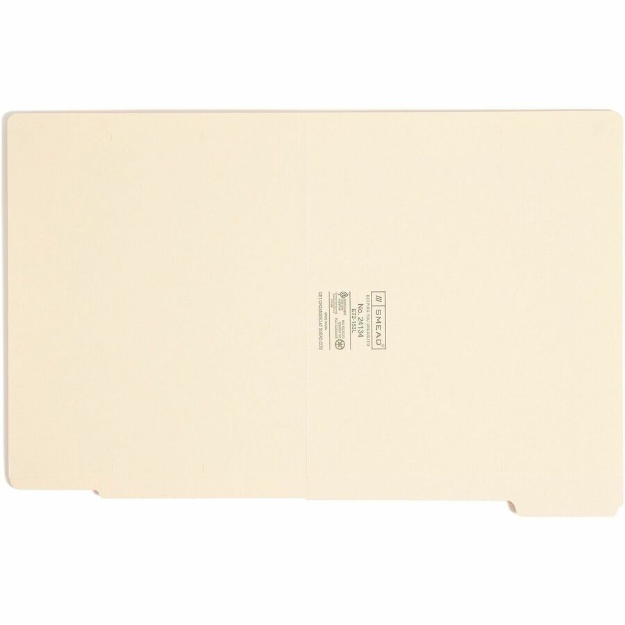 Heavyweight Manila End Tab Folders, 9" High Front, 1/3-Cut Tabs: Assorted, Letter, 0.75" Expansion, Manila, 100/Box