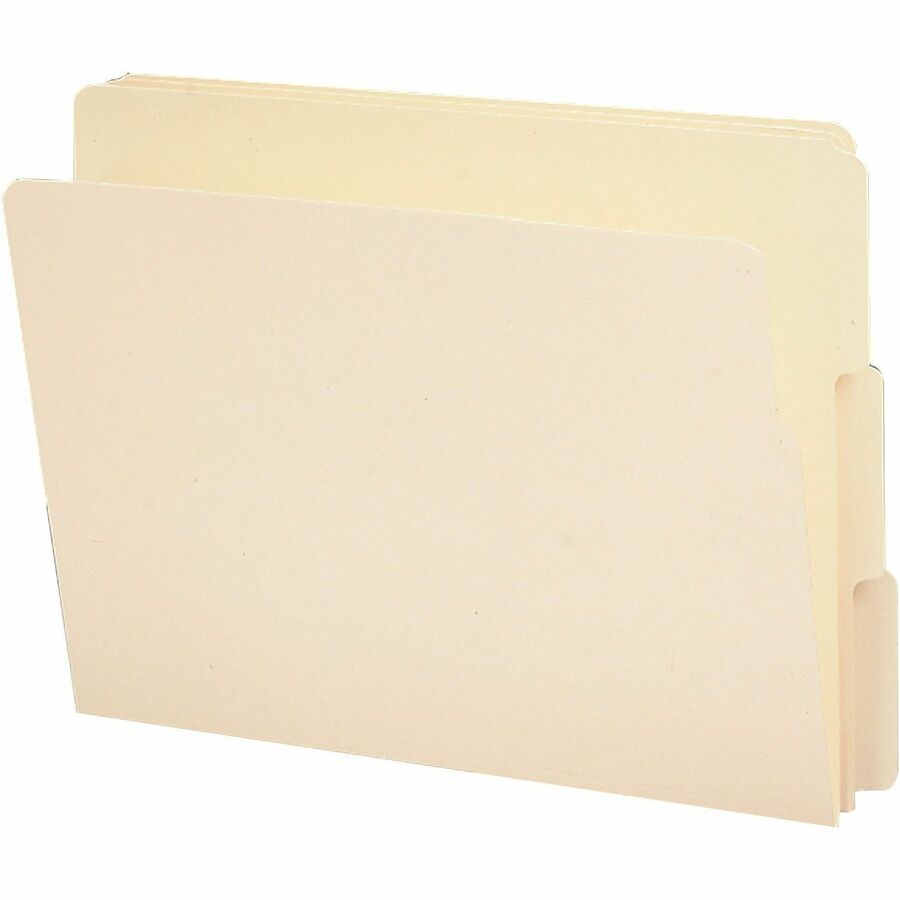 Heavyweight Manila End Tab Folders, 9" High Front, 1/3-Cut Tabs: Assorted, Letter, 0.75" Expansion, Manila, 100/Box