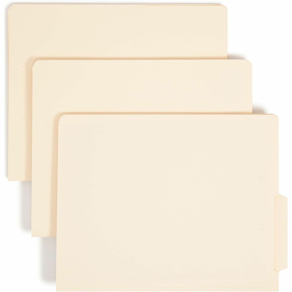 Smead Shelf-Master 1/3 Tab Cut Letter Recycled End Tab File Folder - 8 1/2" x 11" - 3/4" Expansion - End Tab Location - Bottom Tab Position - Manila - 10% Recycled - 100 / Box