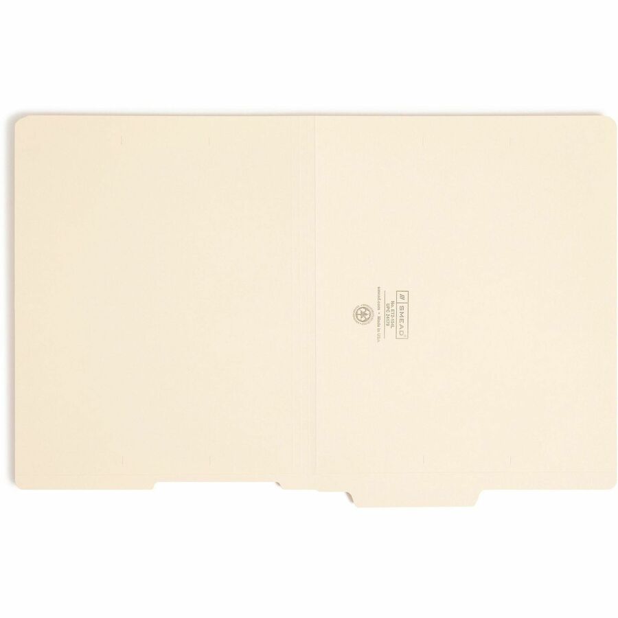 Smead Shelf-Master 1/3 Tab Cut Letter Recycled End Tab File Folder - 8 1/2" x 11" - 3/4" Expansion - End Tab Location - Bottom Tab Position - Manila - 10% Recycled - 100 / Box