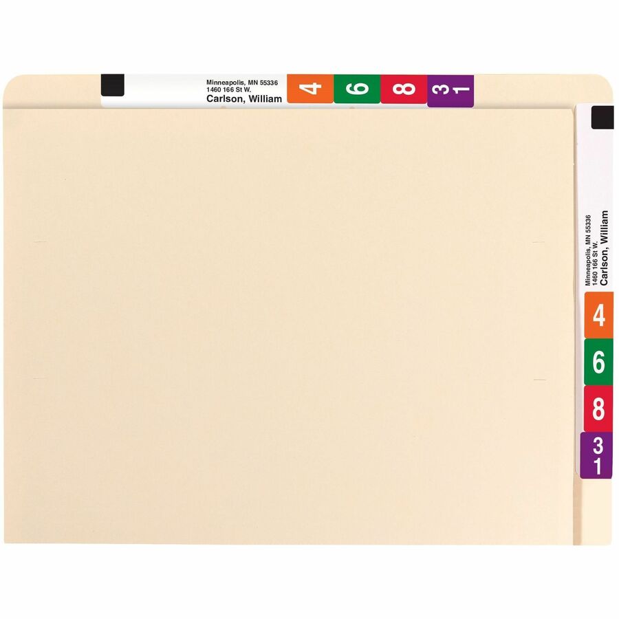 Heavyweight Manila End Tab Conversion File Folders, Straight Tabs, Letter Size, 0.75" Expansion, Manila, 100/Box
