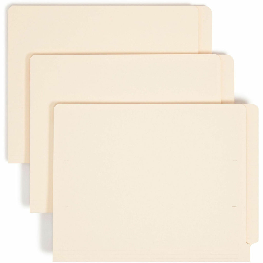 Shelf-Master Heavyweight Manila End Tab Folders, Straight Tabs, Letter Size, 0.75" Expansion, Manila, 50/Box