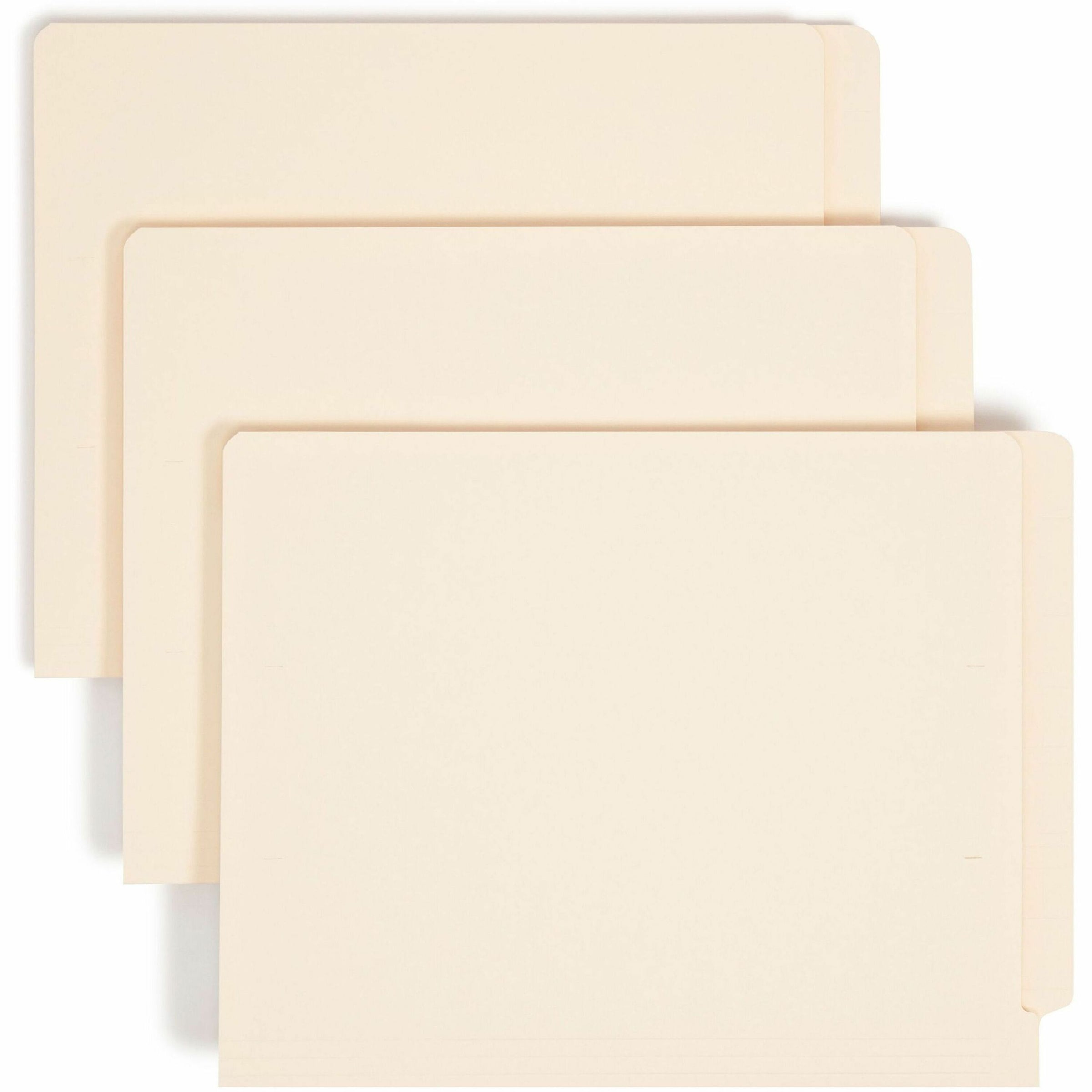 Shelf-Master Heavyweight Manila End Tab Folders, Straight Tabs, Letter Size, 0.75" Expansion, Manila, 50/Box