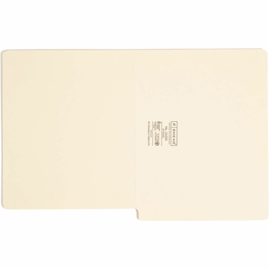 Extended End Tab Manila Folders, Straight Tabs, Letter Size, 0.75" Expansion, Manila, 100/Box