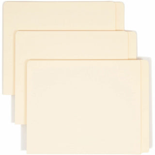 Extended End Tab Manila Folders, Straight Tabs, Letter Size, 0.75" Expansion, Manila, 100/Box