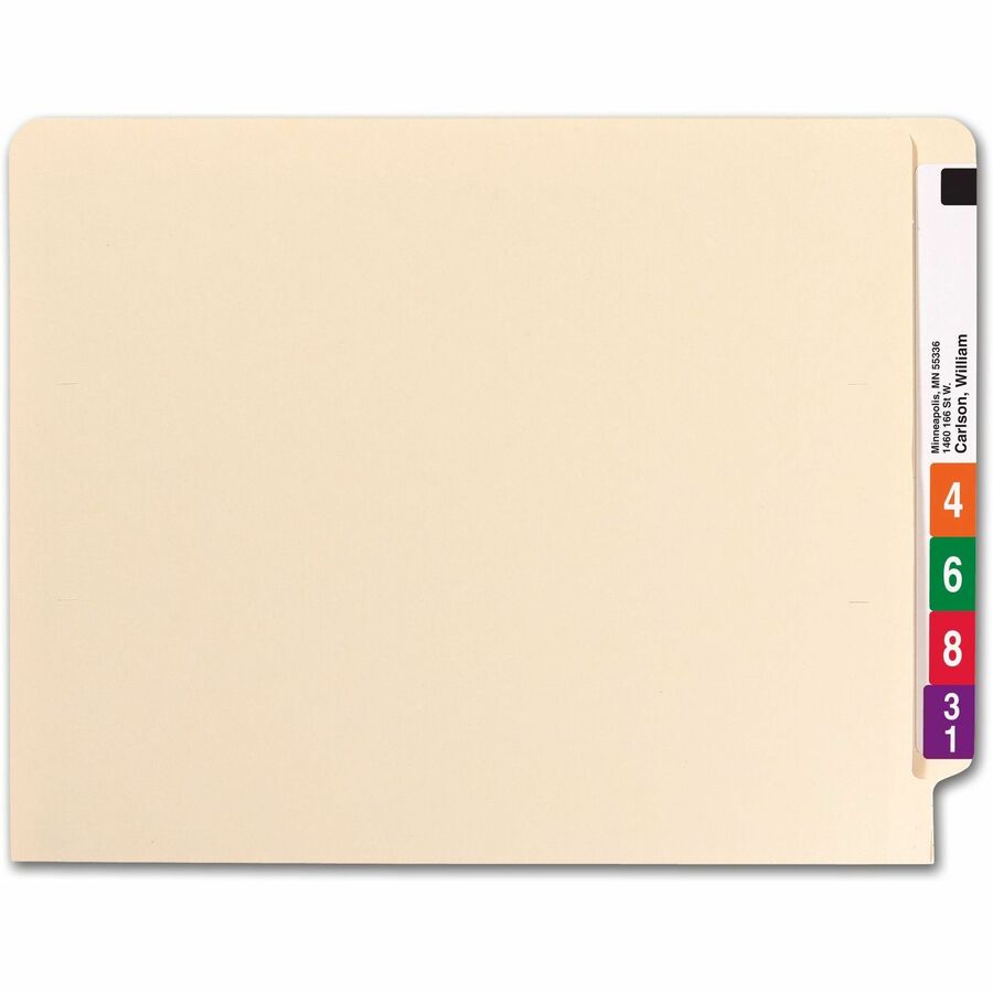 Heavyweight Manila End Tab Expansion Folders, Straight Tabs, Letter Size, 1.5" Expansion, 50/Box