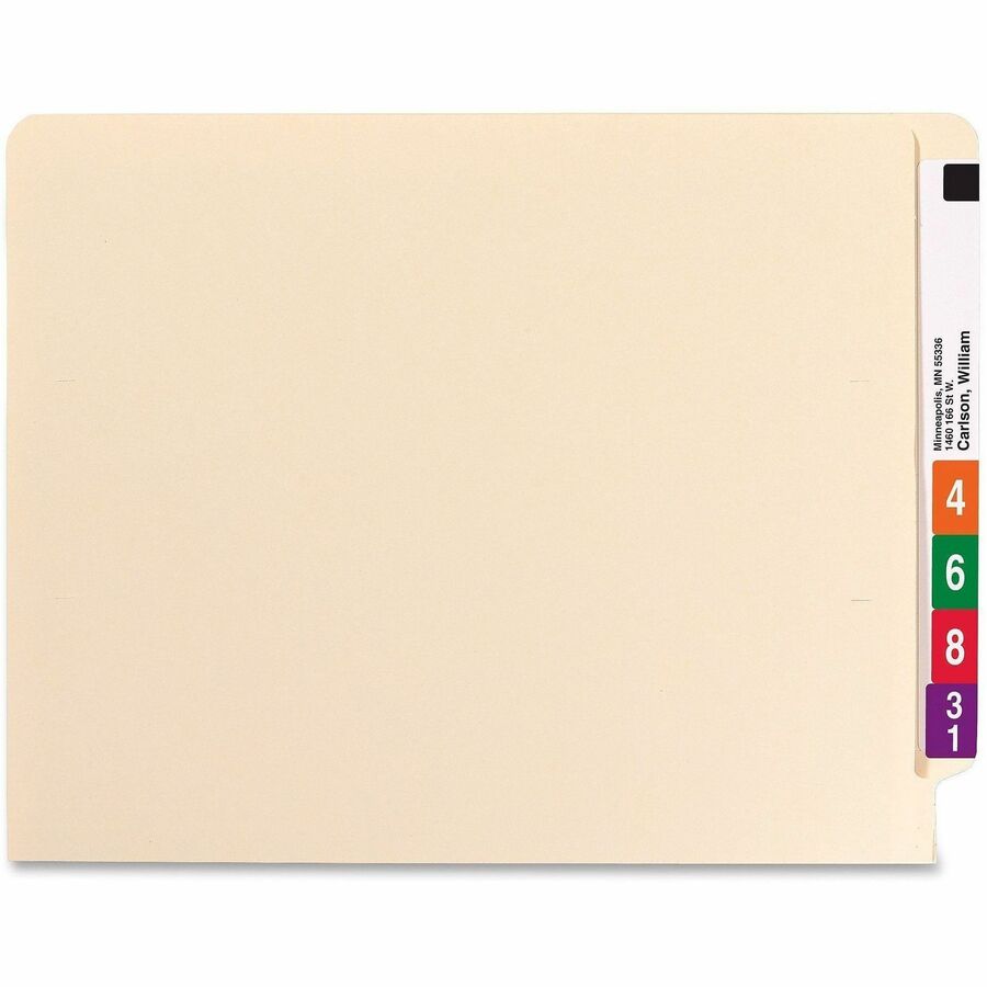 Heavyweight Manila End Tab Expansion Folders, Straight Tabs, Letter Size, 1.5" Expansion, 50/Box