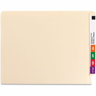 Heavyweight Manila End Tab Expansion Folders, Straight Tabs, Letter Size, 1.5" Expansion, 50/Box