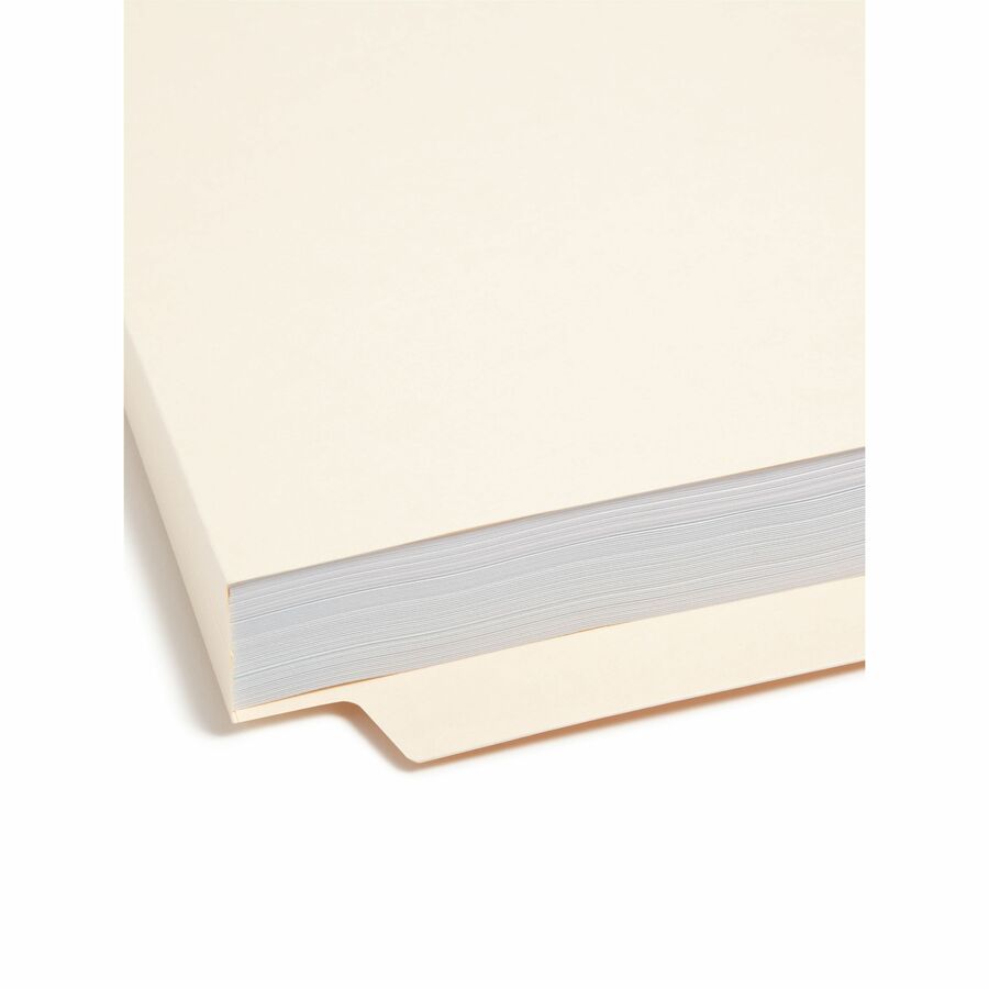 Heavyweight Manila End Tab Expansion Folders, Straight Tabs, Letter Size, 1.5" Expansion, 50/Box