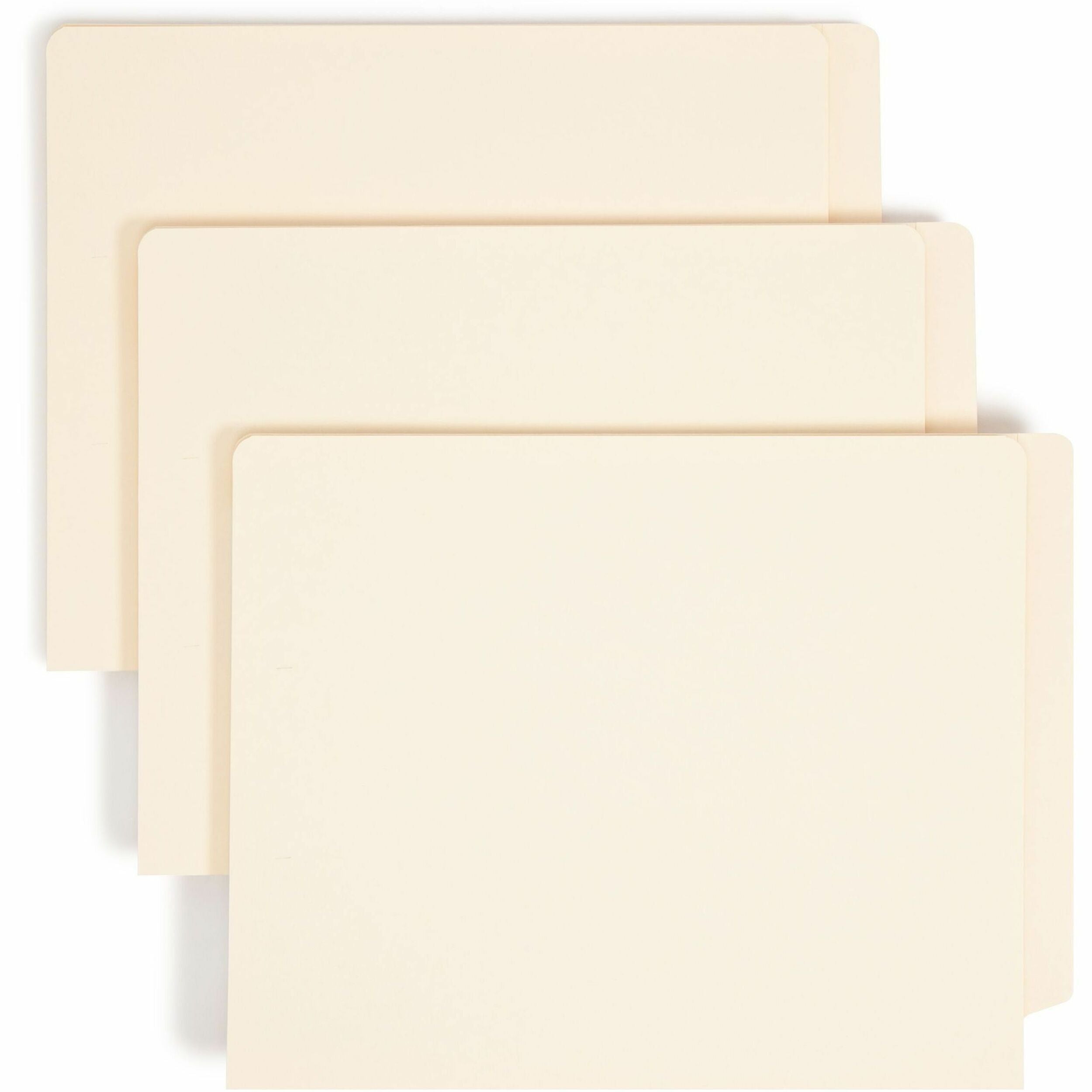 Heavyweight Manila End Tab Expansion Folders, Straight Tabs, Letter Size, 1.5" Expansion, 50/Box
