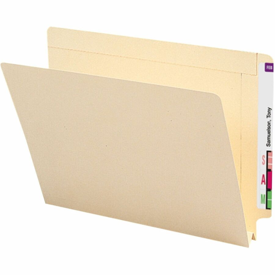 Heavyweight Manila End Tab Expansion Folders, Straight Tabs, Letter Size, 1.5" Expansion, 50/Box