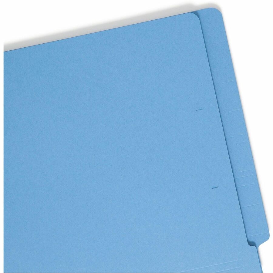 Shelf-Master Reinforced End Tab Colored Folders, Straight Tabs, Letter Size, 0.75" Expansion, Blue, 100/Box