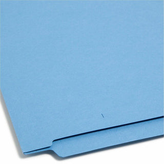 Shelf-Master Reinforced End Tab Colored Folders, Straight Tabs, Letter Size, 0.75" Expansion, Blue, 100/Box
