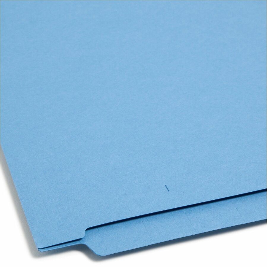 Shelf-Master Reinforced End Tab Colored Folders, Straight Tabs, Letter Size, 0.75" Expansion, Blue, 100/Box
