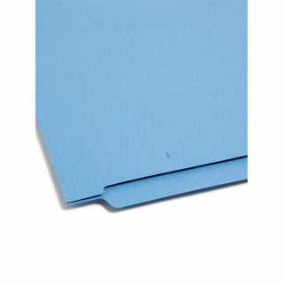Shelf-Master Reinforced End Tab Colored Folders, Straight Tabs, Letter Size, 0.75" Expansion, Blue, 100/Box