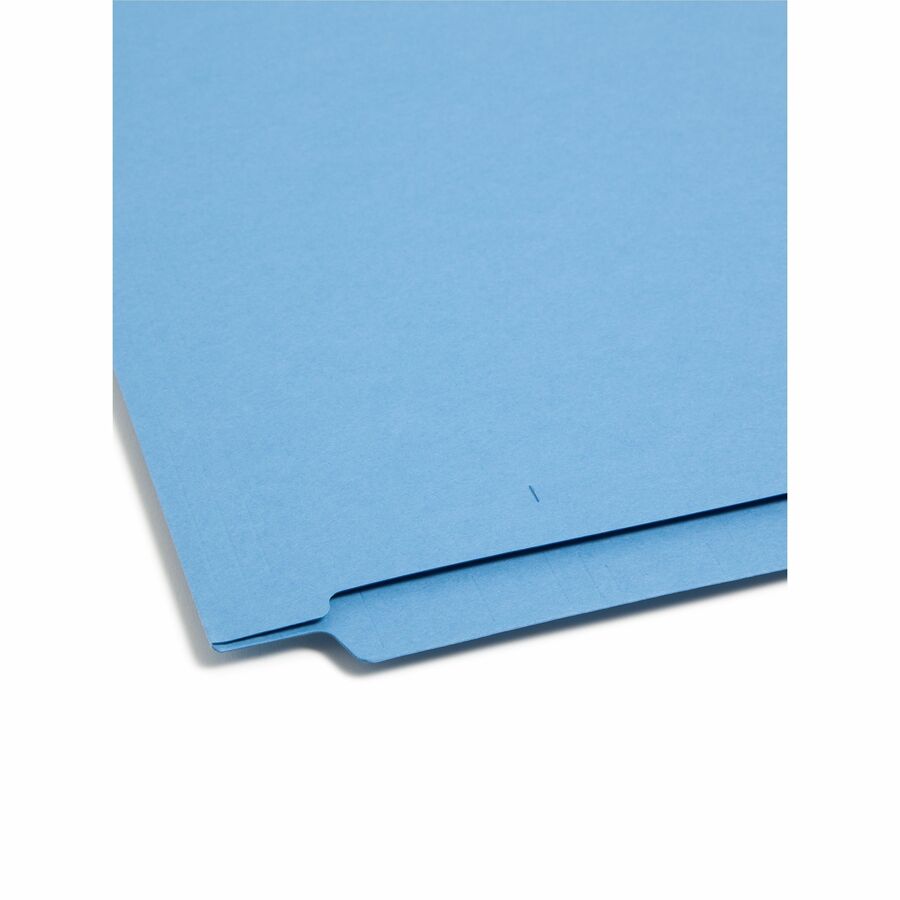 Shelf-Master Reinforced End Tab Colored Folders, Straight Tabs, Letter Size, 0.75" Expansion, Blue, 100/Box