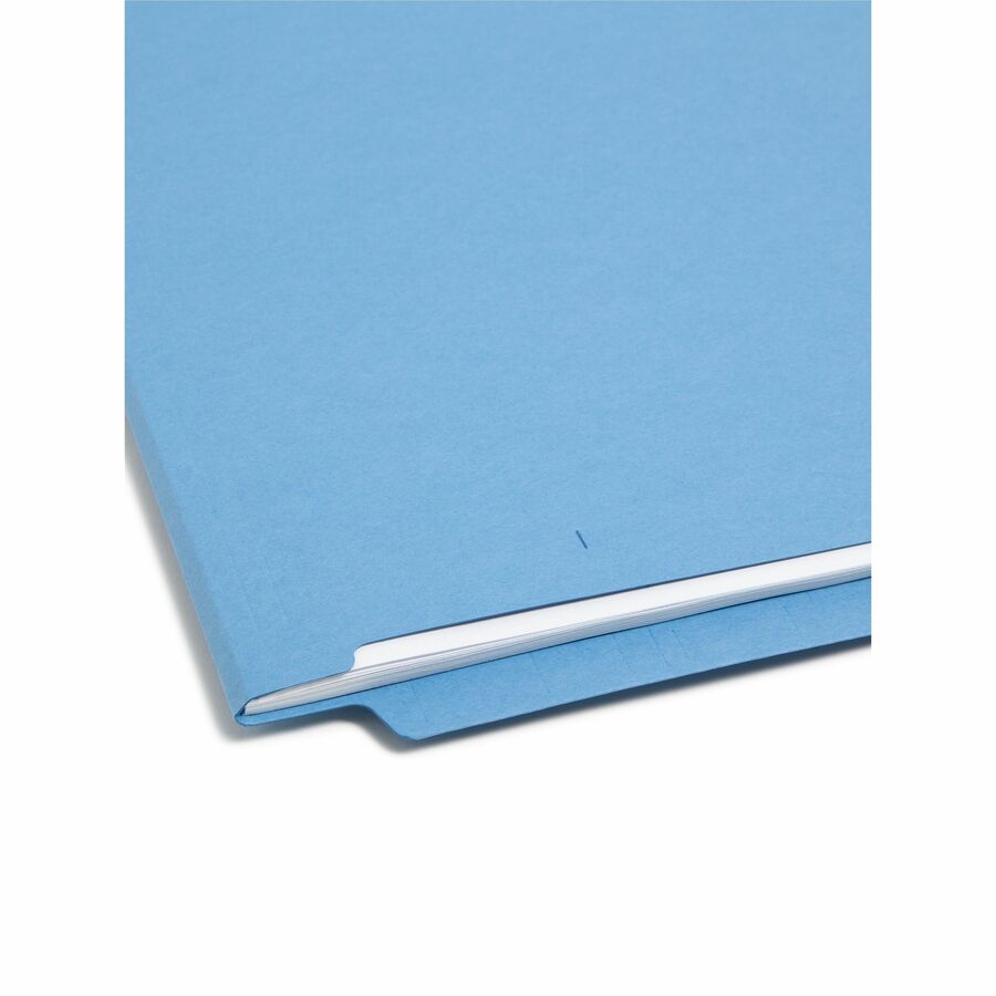 Shelf-Master Reinforced End Tab Colored Folders, Straight Tabs, Letter Size, 0.75" Expansion, Blue, 100/Box