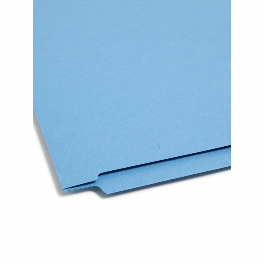 Heavyweight Colored End Tab Fastener Folders, 0.75" Expansion, 2 Fasteners, Letter Size, Blue Exterior, 50/Box