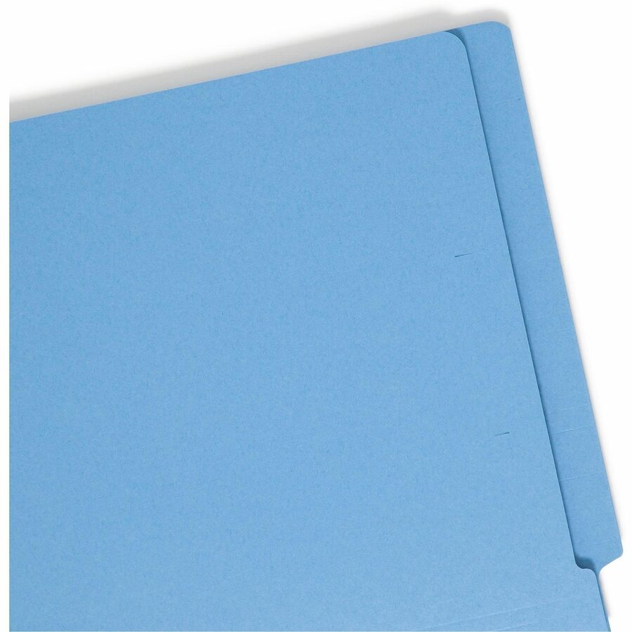 Heavyweight Colored End Tab Fastener Folders, 0.75" Expansion, 2 Fasteners, Letter Size, Blue Exterior, 50/Box