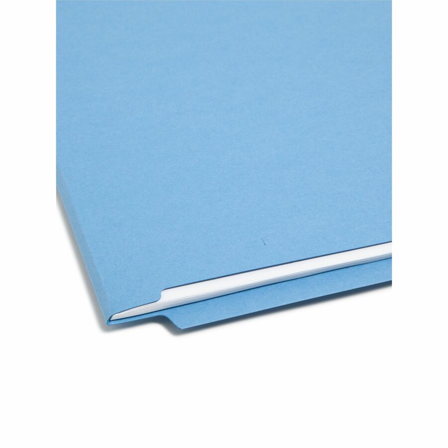Heavyweight Colored End Tab Fastener Folders, 0.75" Expansion, 2 Fasteners, Letter Size, Blue Exterior, 50/Box