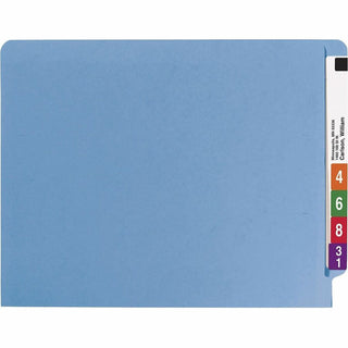 Heavyweight Colored End Tab Fastener Folders, 0.75" Expansion, 2 Fasteners, Letter Size, Blue Exterior, 50/Box
