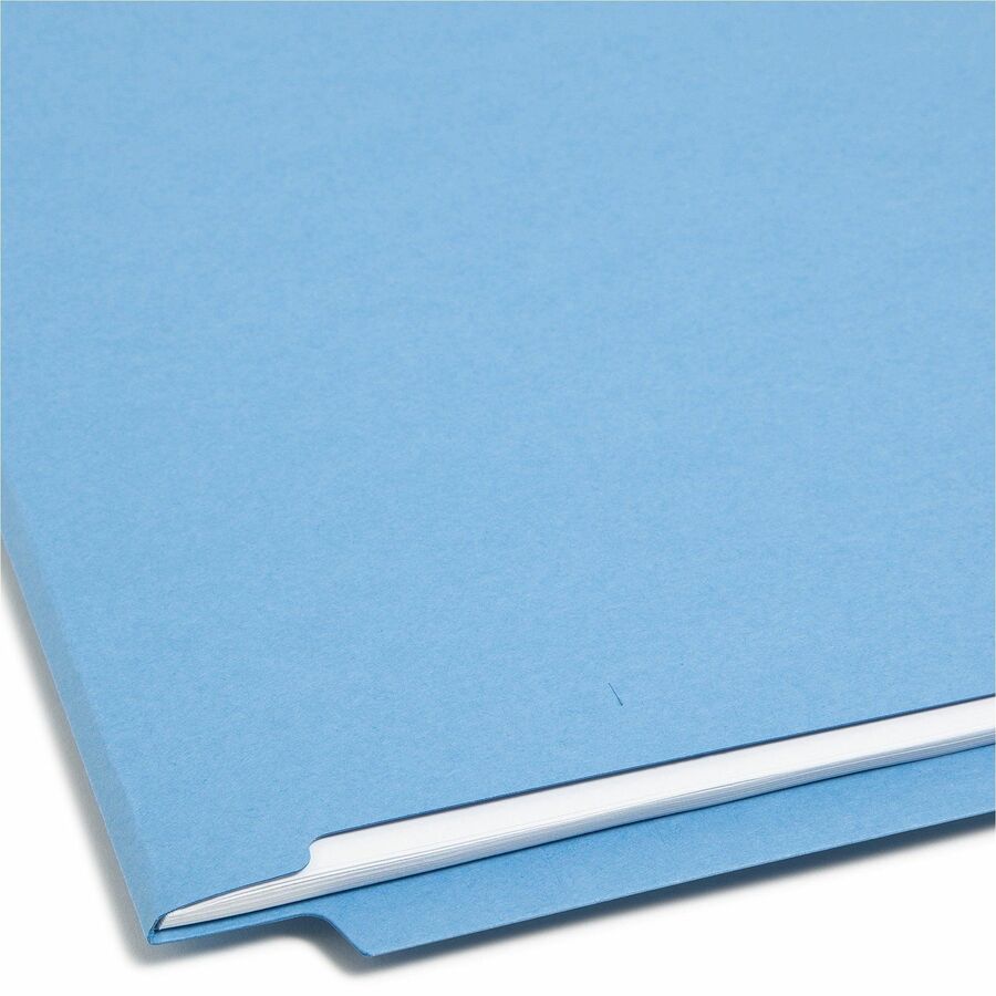 Heavyweight Colored End Tab Fastener Folders, 0.75" Expansion, 2 Fasteners, Letter Size, Blue Exterior, 50/Box