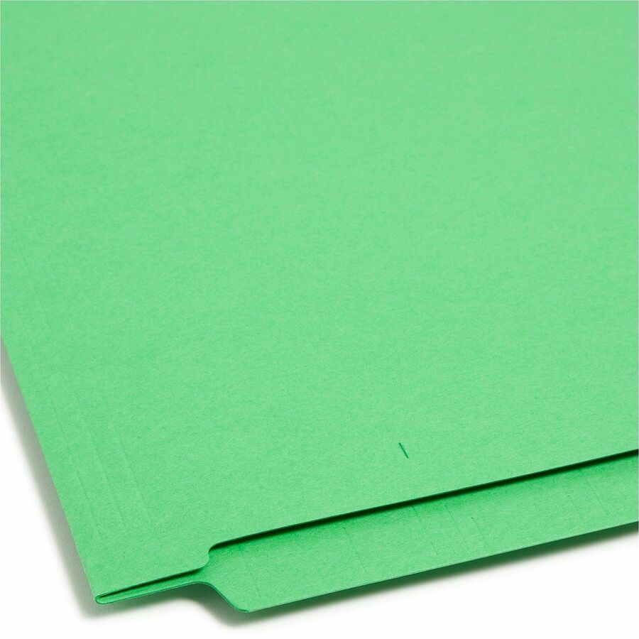 Heavyweight Colored End Tab Fastener Folders, 0.75" Expansion, 2 Fasteners, Letter Size, Green Exterior, 50/Box