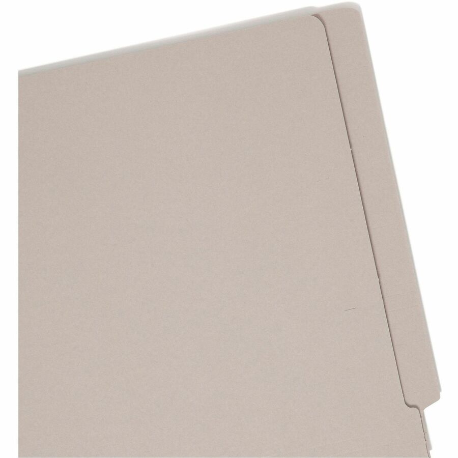 Shelf-Master Reinforced End Tab Colored Folders, Straight Tabs, Letter Size, 0.75" Expansion, Gray, 100/Box