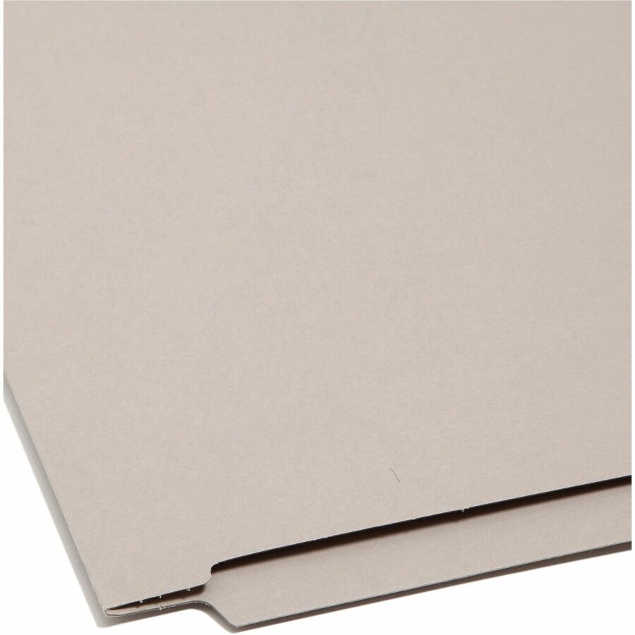 Shelf-Master Reinforced End Tab Colored Folders, Straight Tabs, Letter Size, 0.75" Expansion, Gray, 100/Box