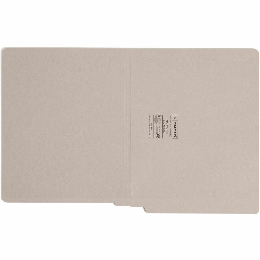 Shelf-Master Reinforced End Tab Colored Folders, Straight Tabs, Letter Size, 0.75" Expansion, Gray, 100/Box