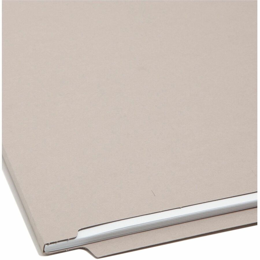 Shelf-Master Reinforced End Tab Colored Folders, Straight Tabs, Letter Size, 0.75" Expansion, Gray, 100/Box