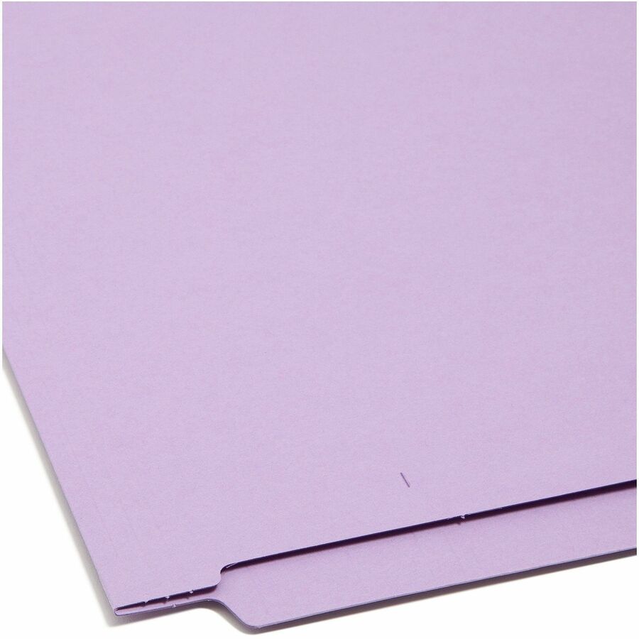 Shelf-Master Reinforced End Tab Colored Folders, Straight Tabs, Letter Size, 0.75" Expansion, Lavender, 100/Box