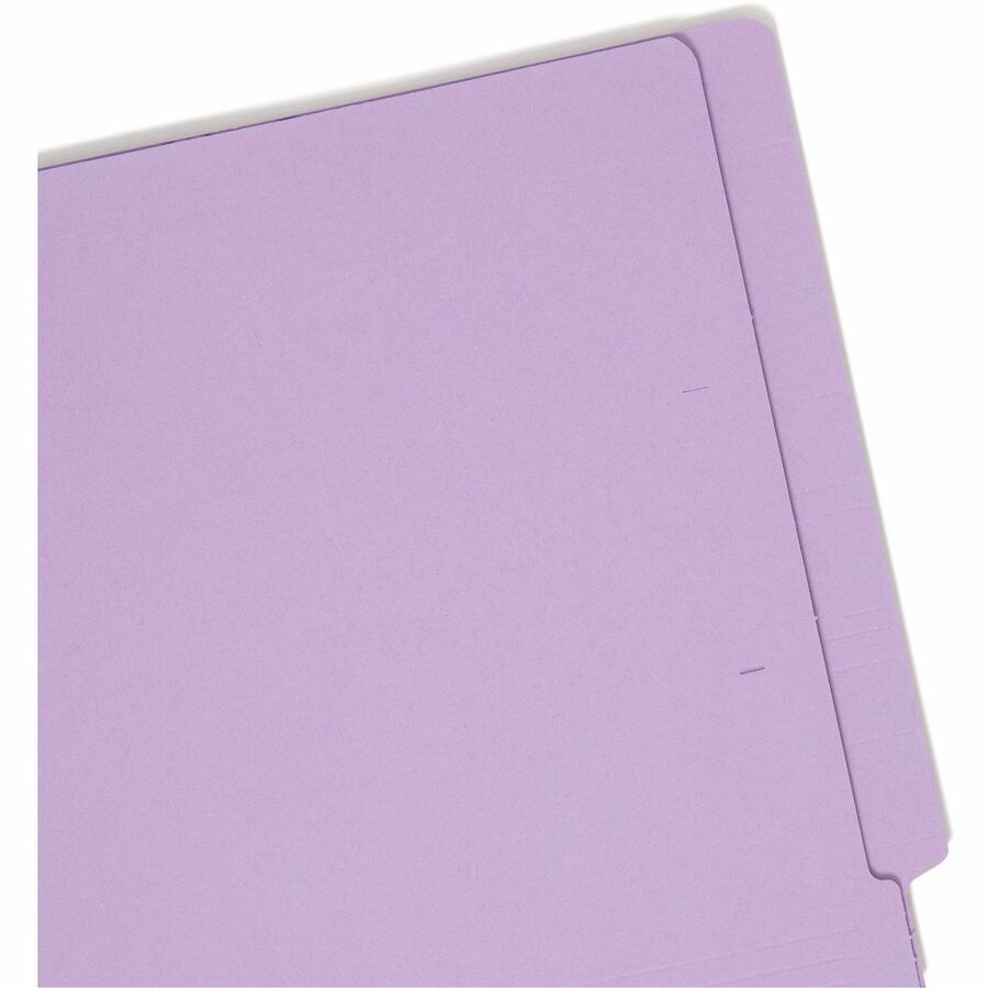 Shelf-Master Reinforced End Tab Colored Folders, Straight Tabs, Letter Size, 0.75" Expansion, Lavender, 100/Box