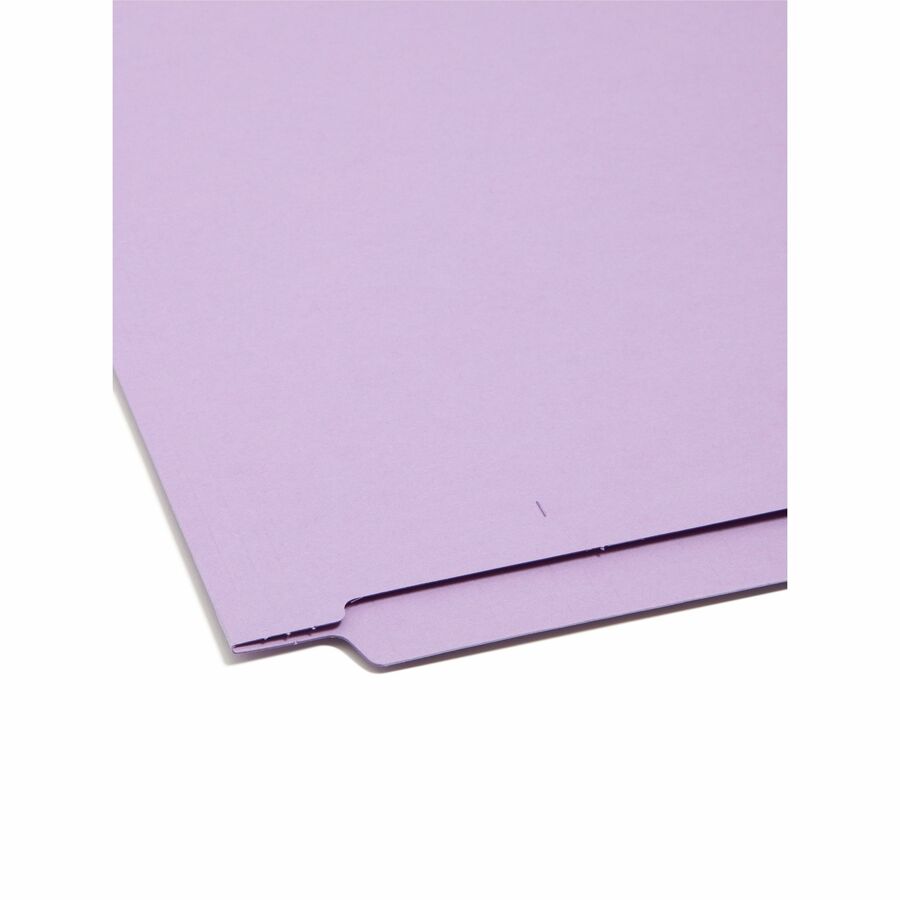 Shelf-Master Reinforced End Tab Colored Folders, Straight Tabs, Letter Size, 0.75" Expansion, Lavender, 100/Box