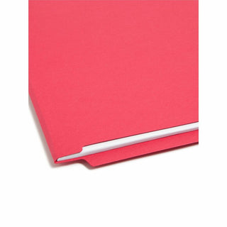 Heavyweight Colored End Tab Fastener Folders, 0.75" Expansion, 2 Fasteners, Letter Size, Red Exterior, 50/Box