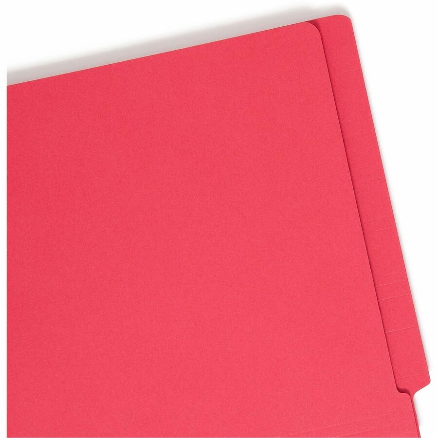 Heavyweight Colored End Tab Fastener Folders, 0.75" Expansion, 2 Fasteners, Letter Size, Red Exterior, 50/Box