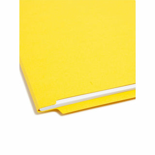 Heavyweight Colored End Tab Fastener Folders, 0.75" Expansion, 2 Fasteners, Letter Size, Yellow Exterior, 50/Box