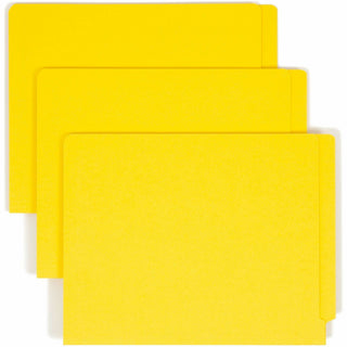 Heavyweight Colored End Tab Fastener Folders, 0.75" Expansion, 2 Fasteners, Letter Size, Yellow Exterior, 50/Box