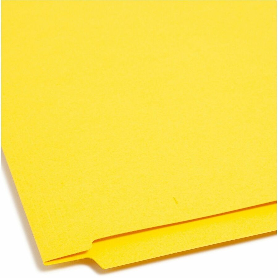 Heavyweight Colored End Tab Fastener Folders, 0.75" Expansion, 2 Fasteners, Letter Size, Yellow Exterior, 50/Box