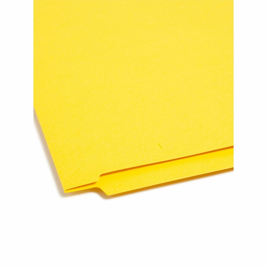 Heavyweight Colored End Tab Fastener Folders, 0.75" Expansion, 2 Fasteners, Letter Size, Yellow Exterior, 50/Box
