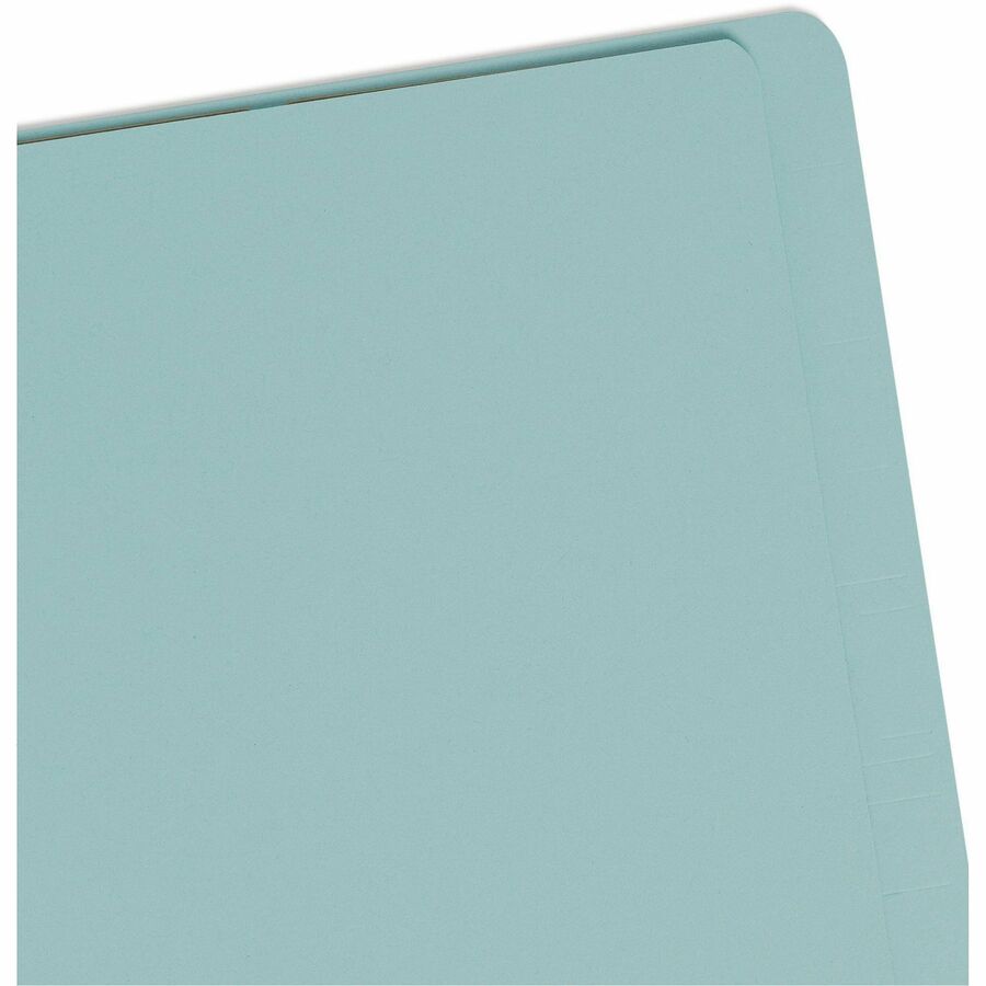 End Tab Pressboard Classification Folders, Six SafeSHIELD Fasteners, 2" Expansion, 2 Dividers, Letter Size, Blue, 10/Box