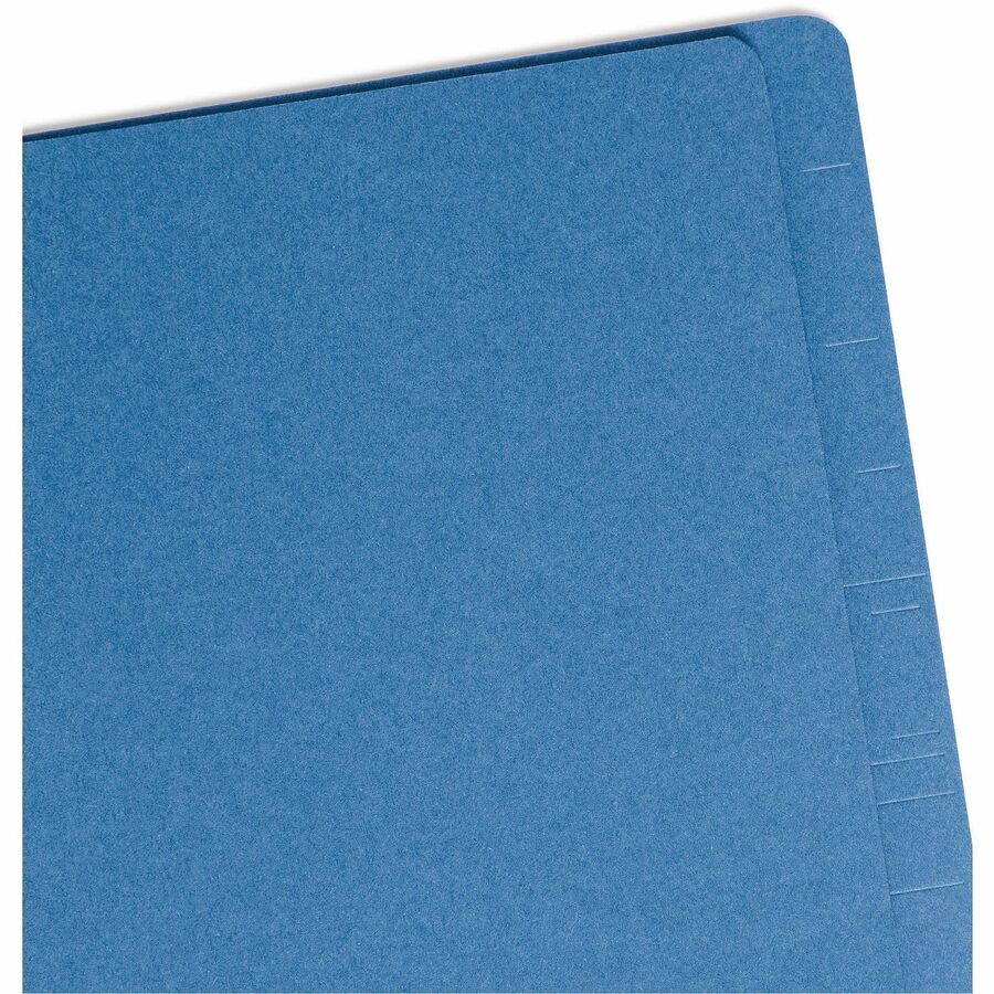 End Tab Pressboard Classification Folders, Six SafeSHIELD Fasteners, 2" Expansion, 2 Dividers, Letter Size, Dark Blue, 10/Box