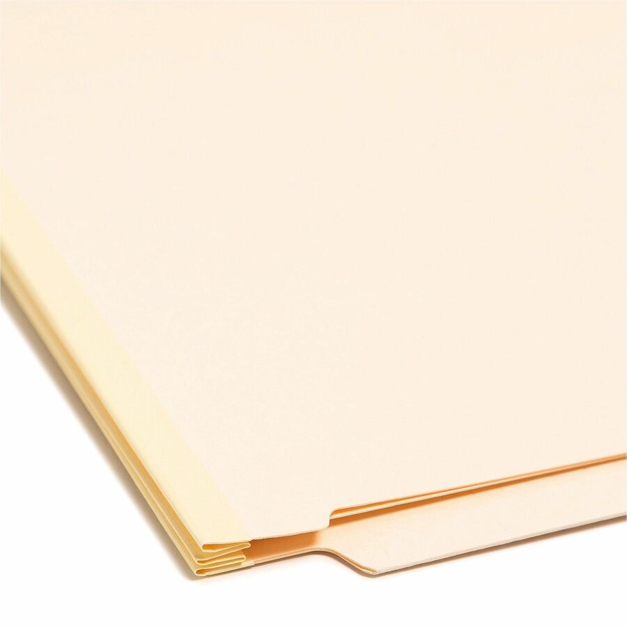 Manila End Tab Classification Folders, 2" Expansion, 1 Divider, 4 Fasteners, Letter Size, Manila Exterior, 10/Box