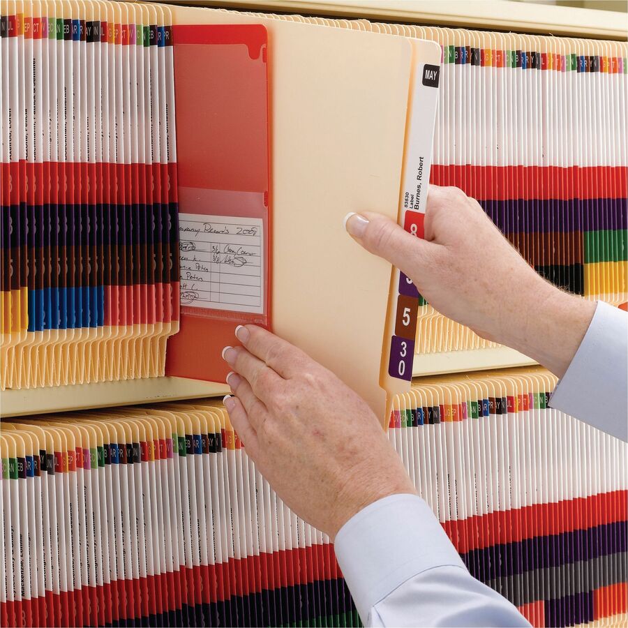 Manila End Tab Classification Folders, 2" Expansion, 1 Divider, 4 Fasteners, Letter Size, Manila Exterior, 10/Box
