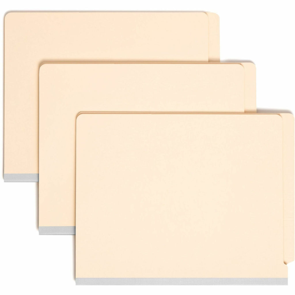 Manila End Tab Classification Folders, 2" Expansion, 2 Dividers, 6 Fasteners, Letter Size, Manila Exterior, 10/Box